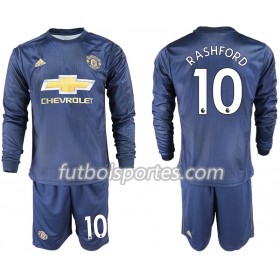Camisetas Manchester United RASHFORD 10 Niño Tercera Equipacion 2018/2019 Manga Larga